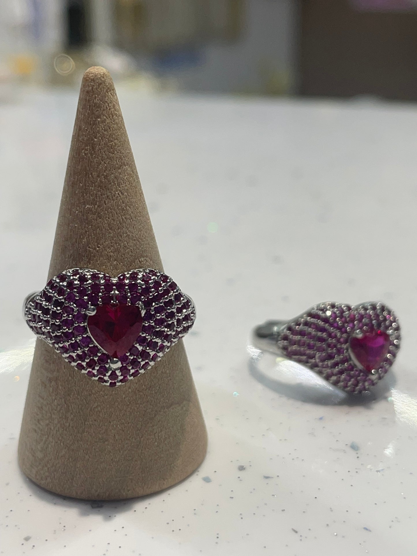 Corazón sortija plata