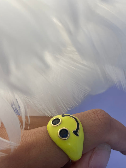 Happy face ring