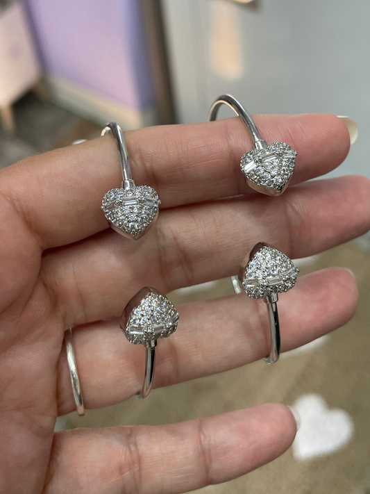 Corazon Doble Diamante (Bangle)