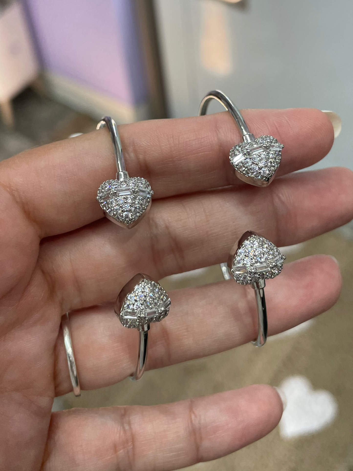 Corazon Doble Diamante (Bangle)