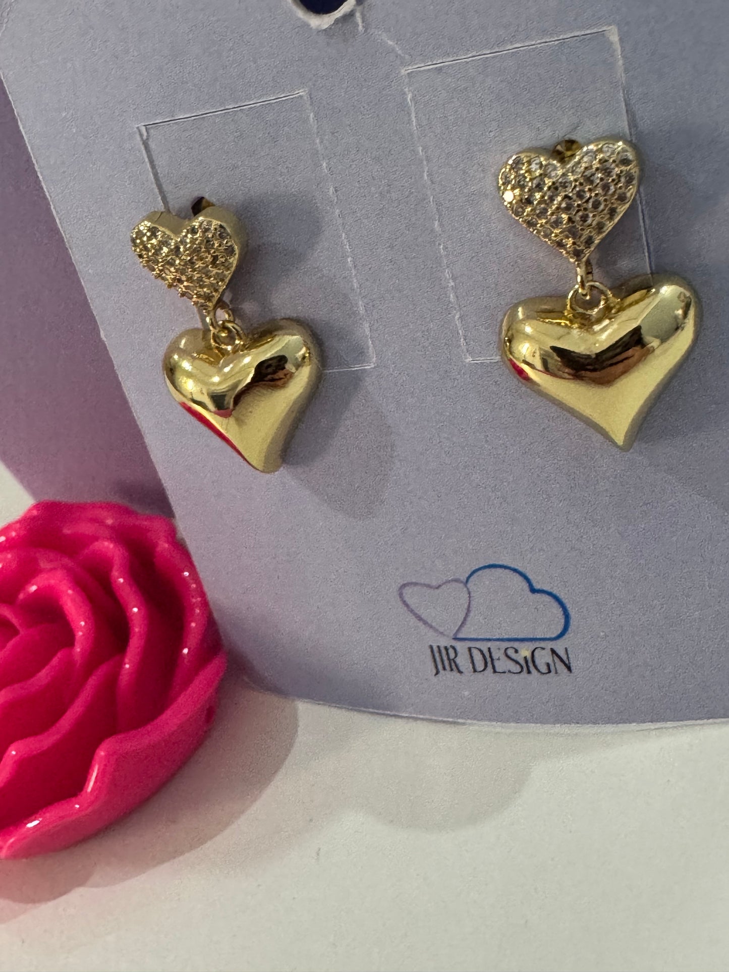 Corazon oro aretes