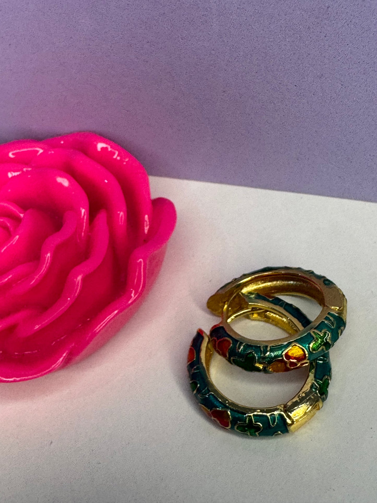 Hoops flores vintage