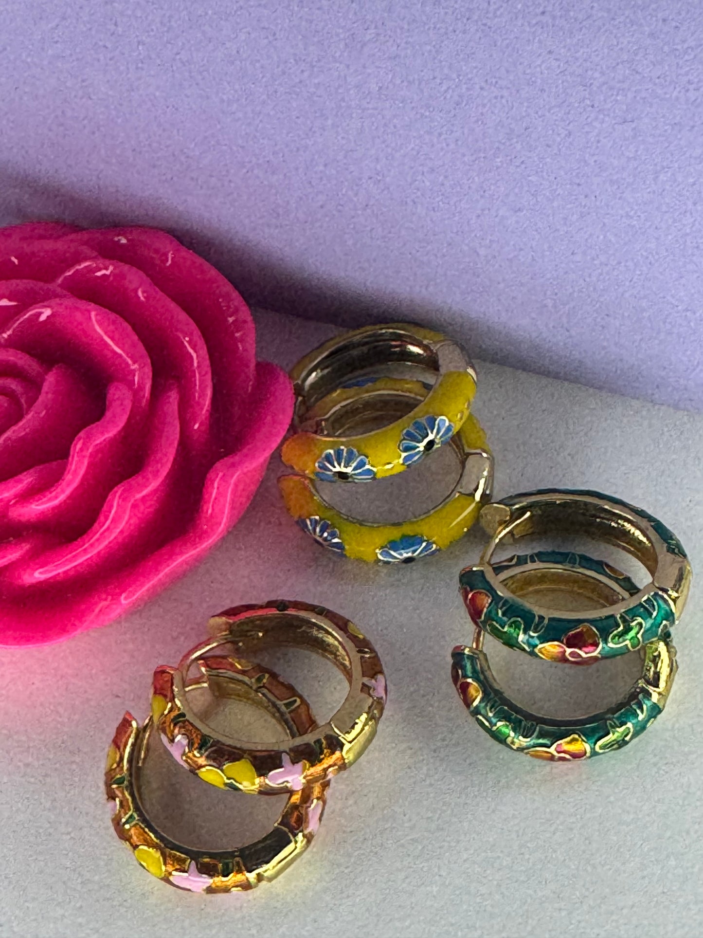 Hoops flores vintage