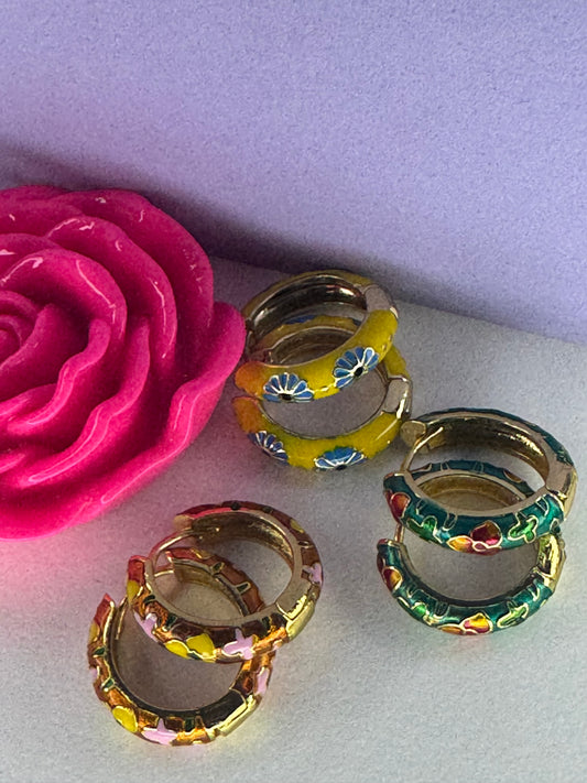 Hoops flores vintage