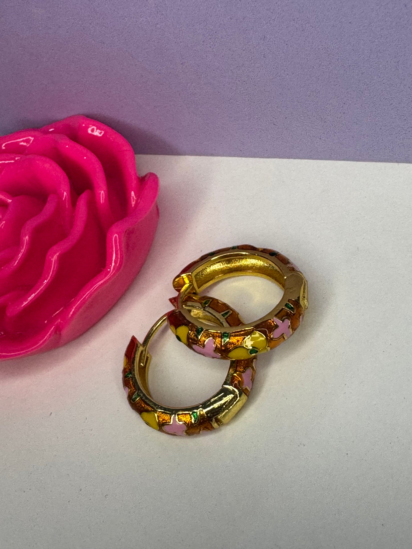 Hoops flores vintage