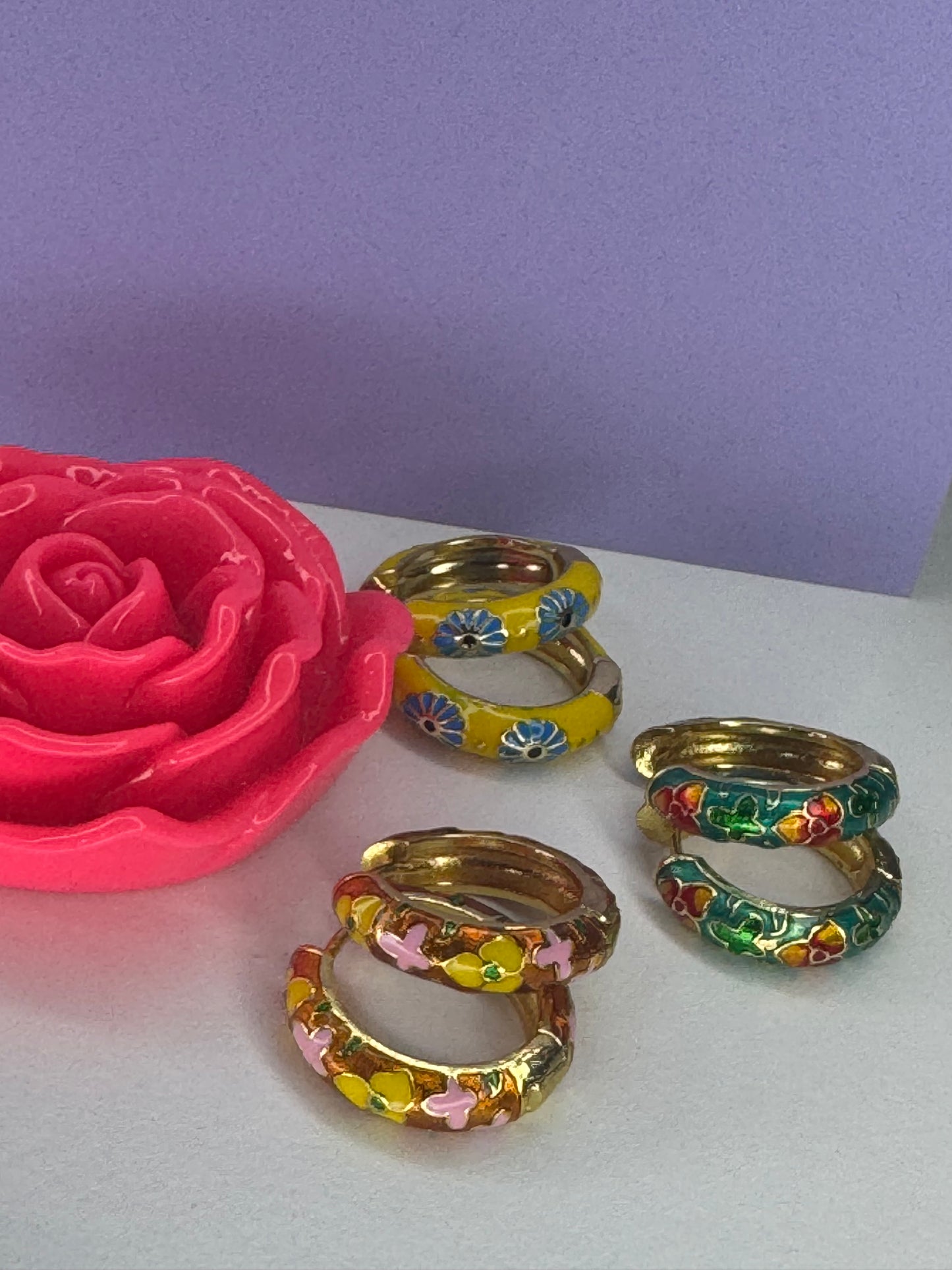 Hoops flores vintage