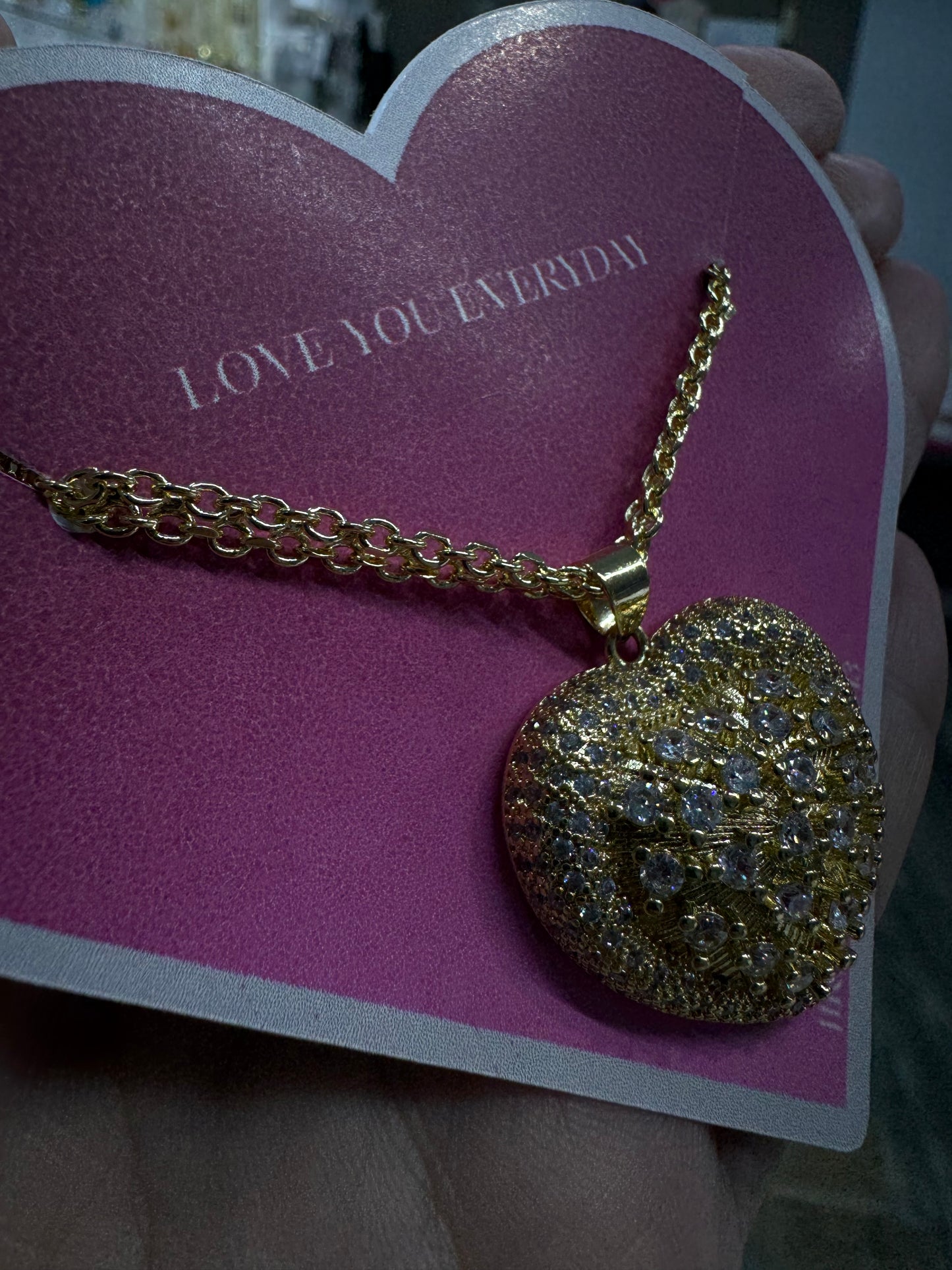 Corazon oro con zirconia