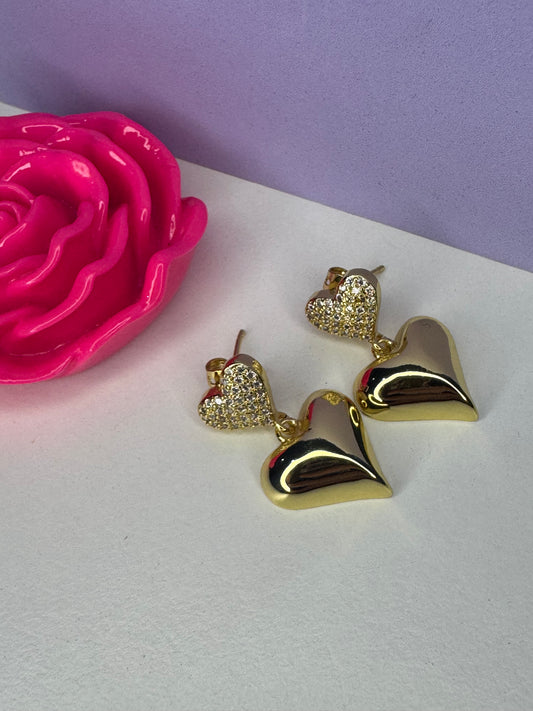 Corazon oro aretes